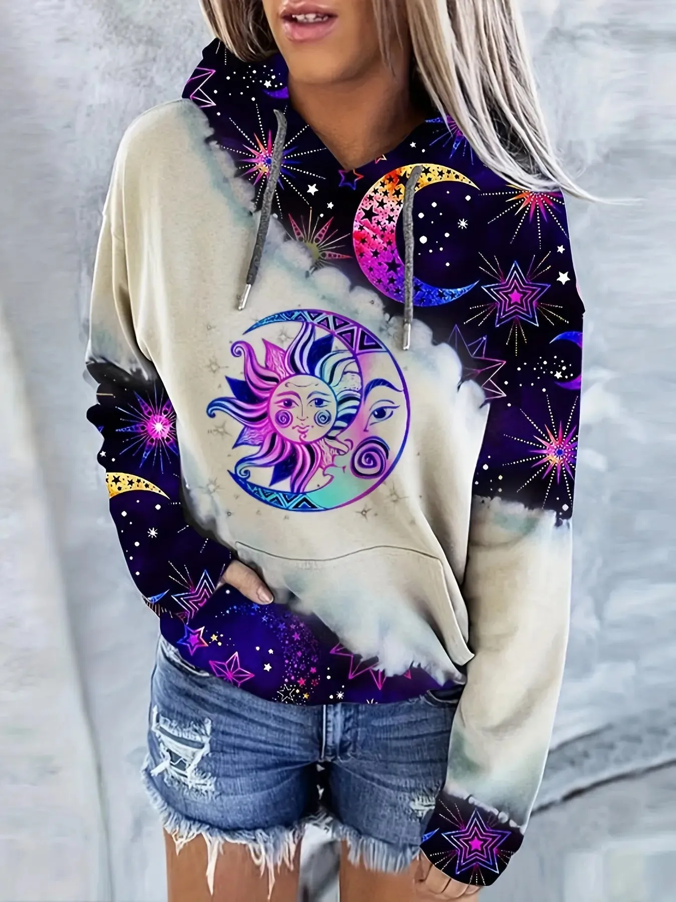 Moonlit Forest Womens Hoodie  Tree Print Comfy  Stylish
