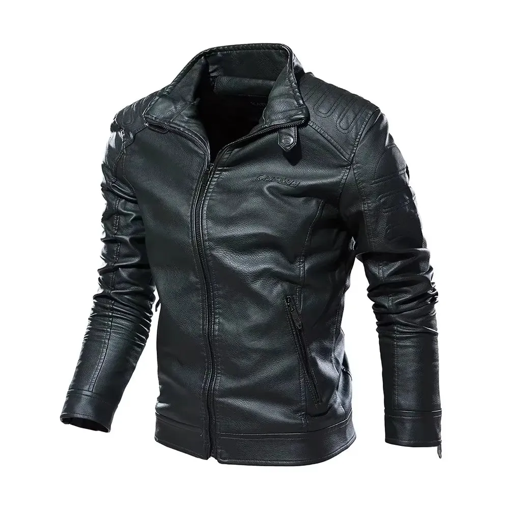 New Men's Premium  Korean Handsome  Leather Jacket Autumn Winter New Trendy Wear