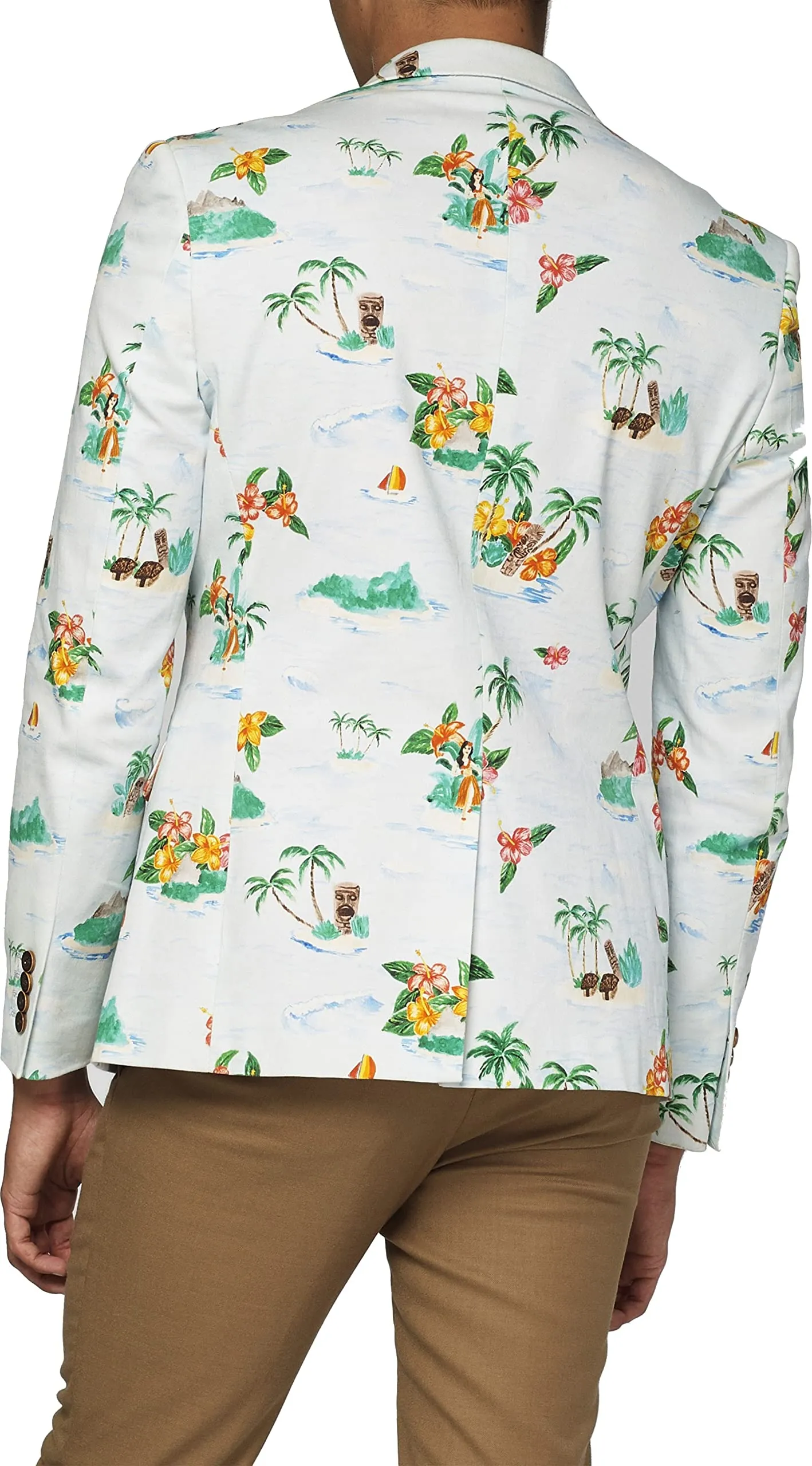 OppoSuits Men's Tropical - Aloha Blue Blazer