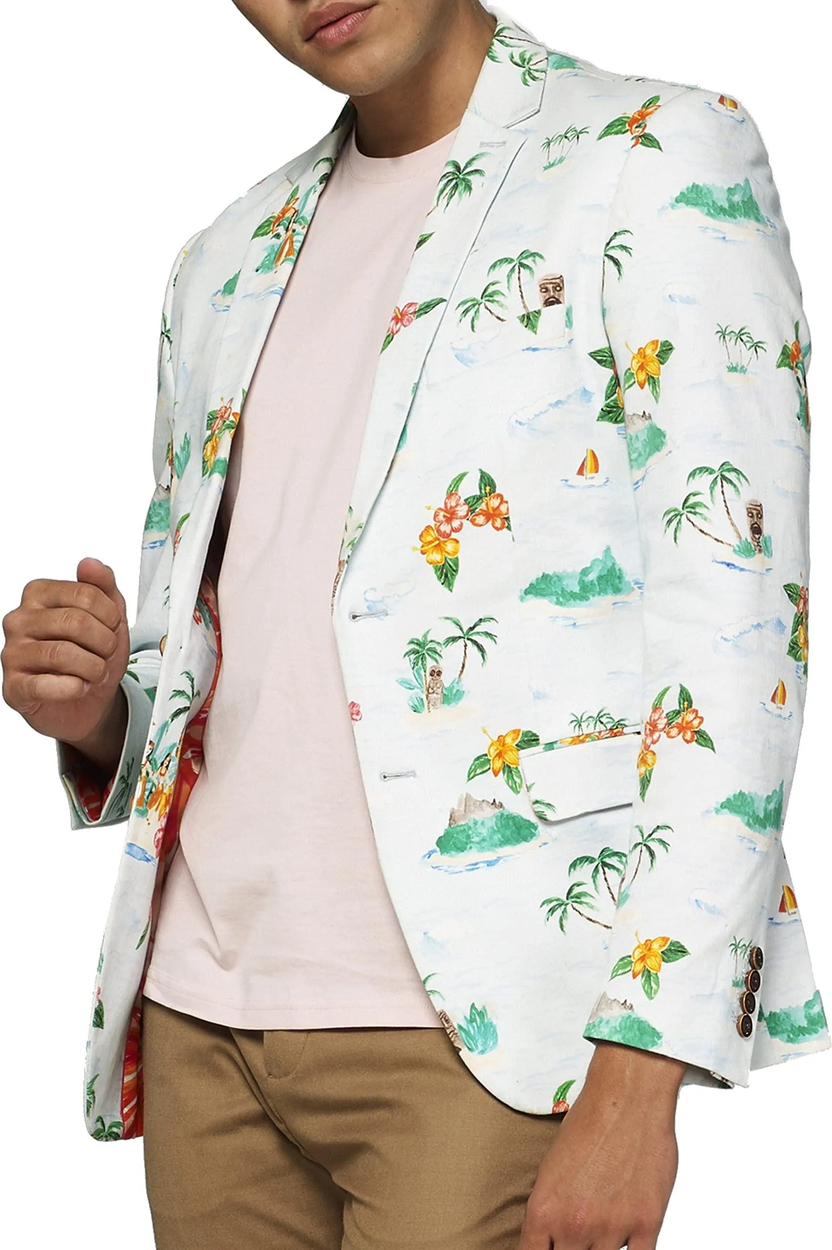 OppoSuits Men's Tropical - Aloha Blue Blazer