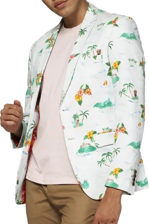 OppoSuits Men's Tropical - Aloha Blue Blazer