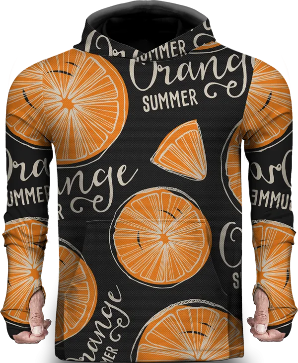 ORANGE SUMMER LIGHTWEIGHT SUN HOODIE
