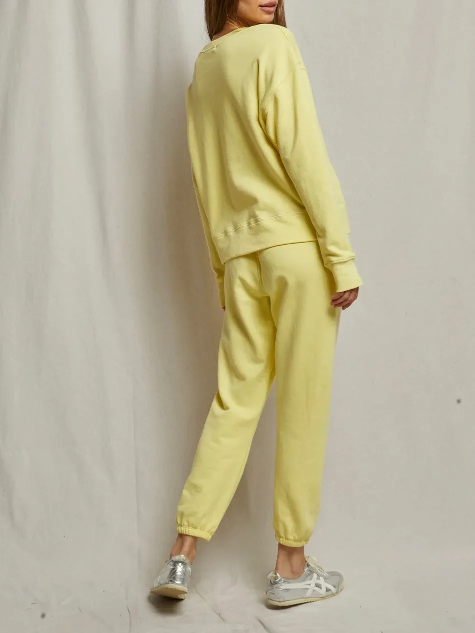 perfect white tee Johnny French Terry Easy Sweatpant in Lemonade