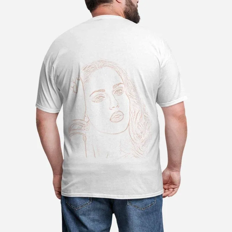Personalized Face on Shirts Sketch Custom Men's All Over Print T-shirt with Photo