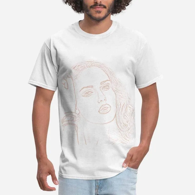 Personalized Face on Shirts Sketch Custom Men's All Over Print T-shirt with Photo