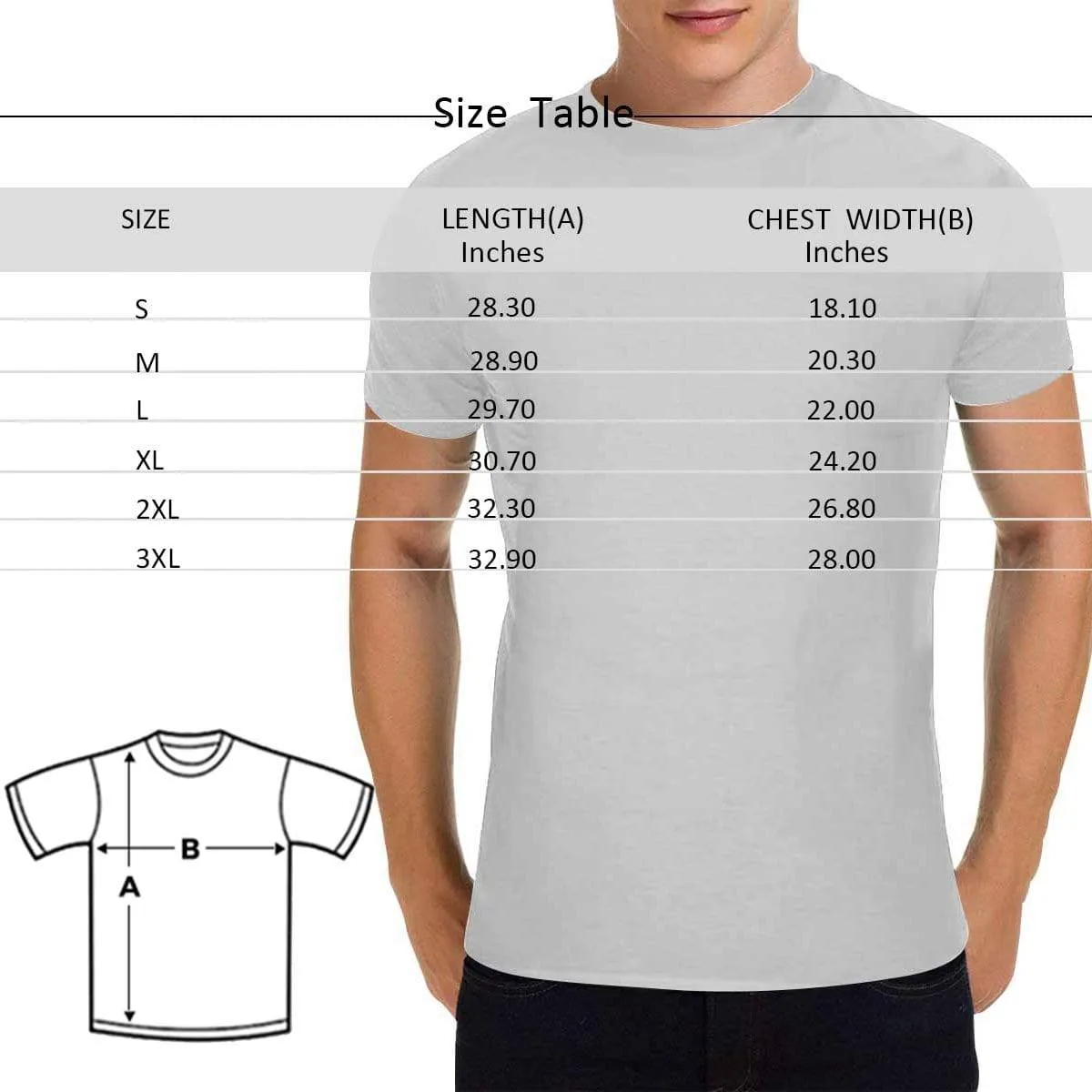 Personalized Face on Shirts Sketch Custom Men's All Over Print T-shirt with Photo