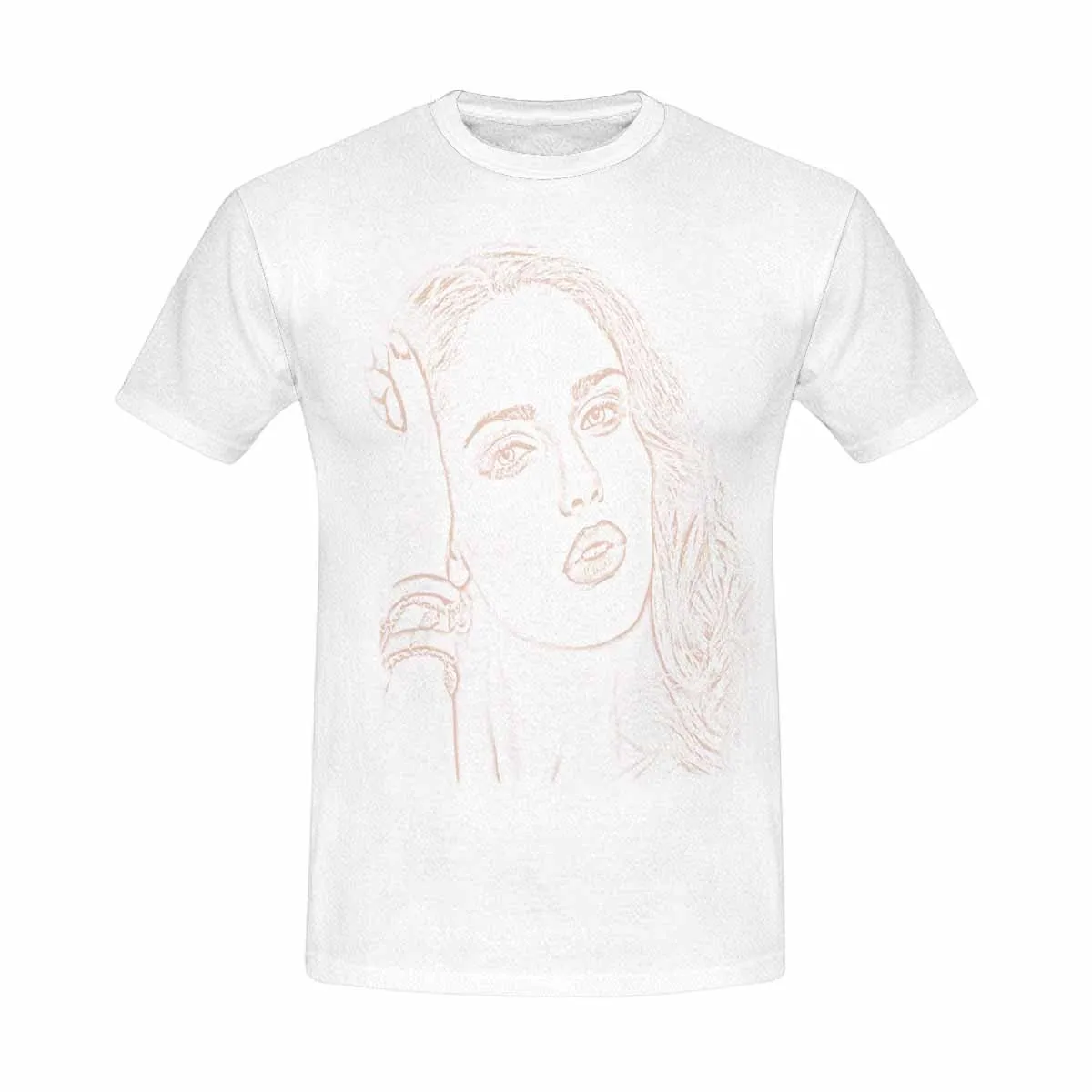 Personalized Face on Shirts Sketch Custom Men's All Over Print T-shirt with Photo