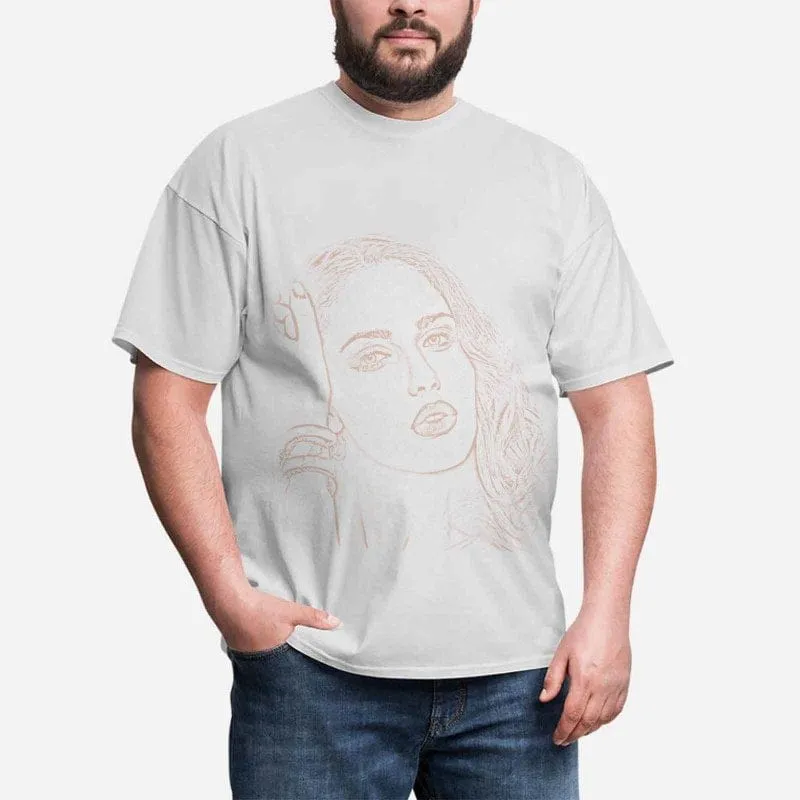 Personalized Face on Shirts Sketch Custom Men's All Over Print T-shirt with Photo