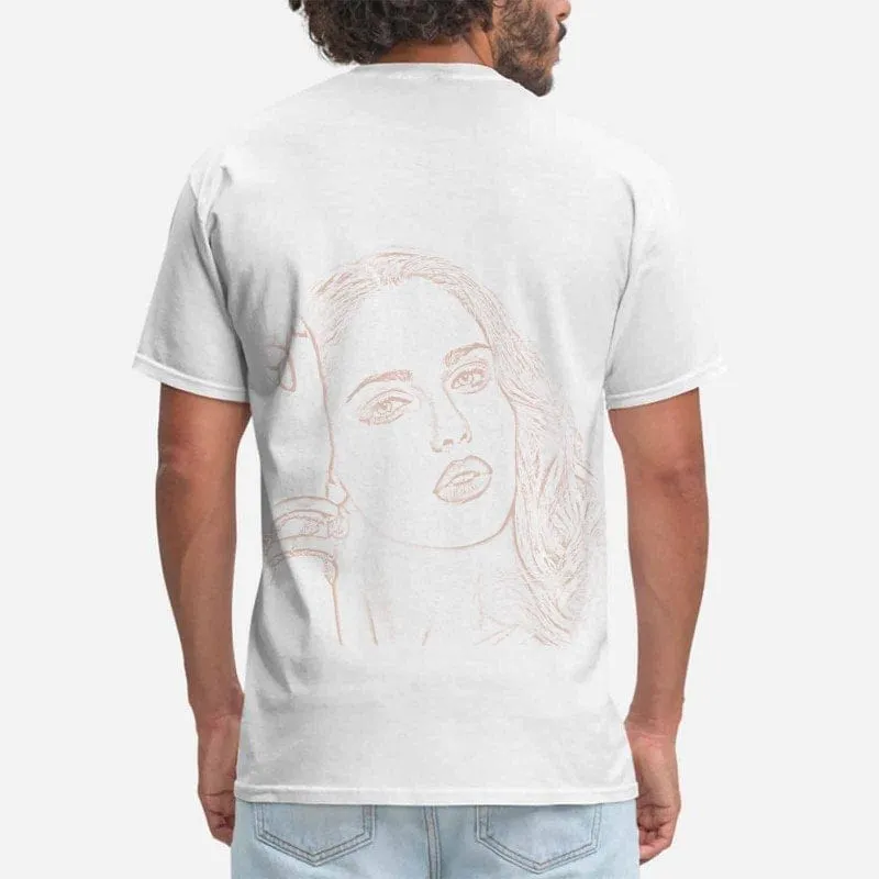 Personalized Face on Shirts Sketch Custom Men's All Over Print T-shirt with Photo