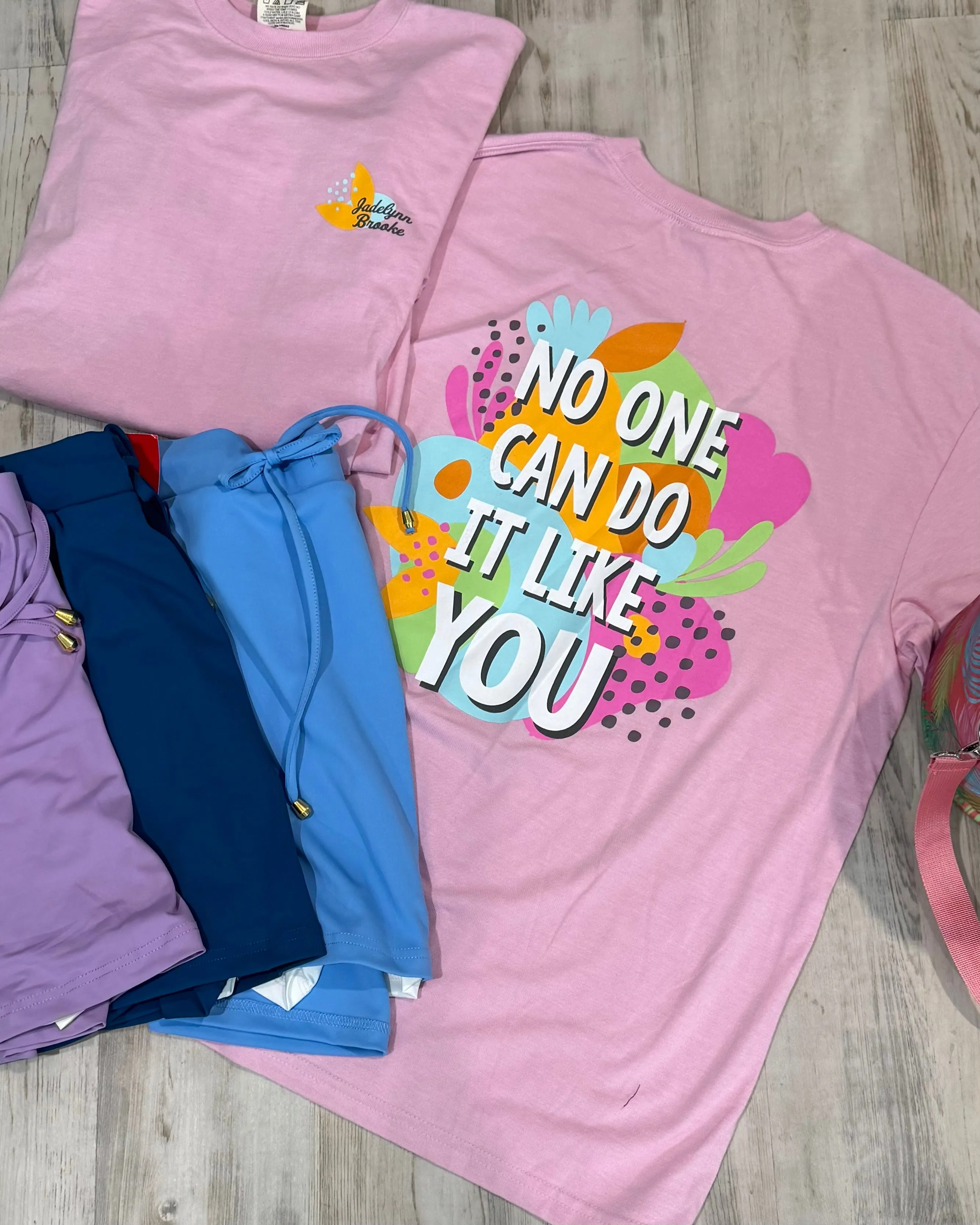 Pink "No One Can Do It Like You" Graphic Short Sleeve Crew Neck T-Shirt Top