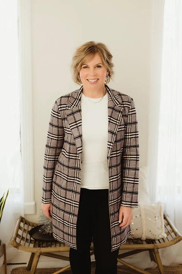 Plaid Suede Blazer