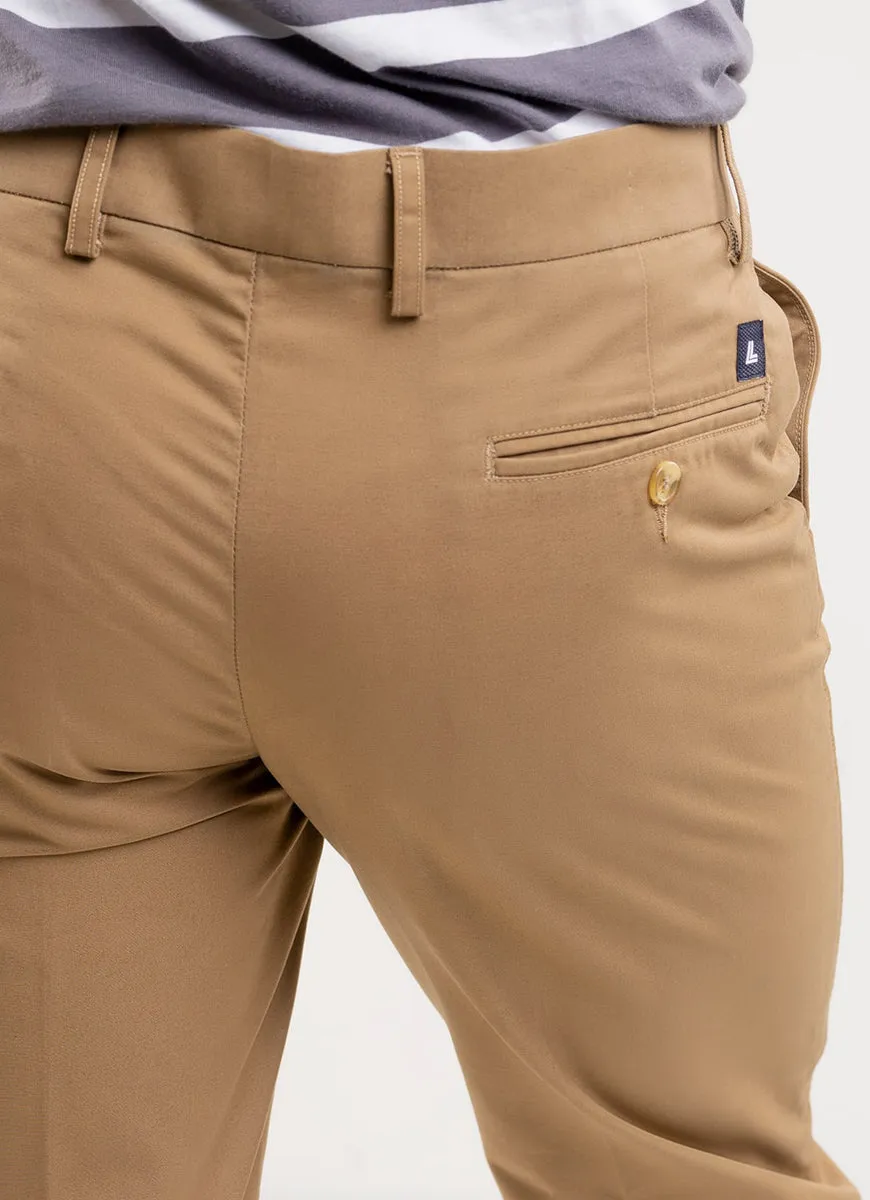 Plain Twill-Camel, Wrinkle Free, 100% Cotton, Semi Formal Trouser
