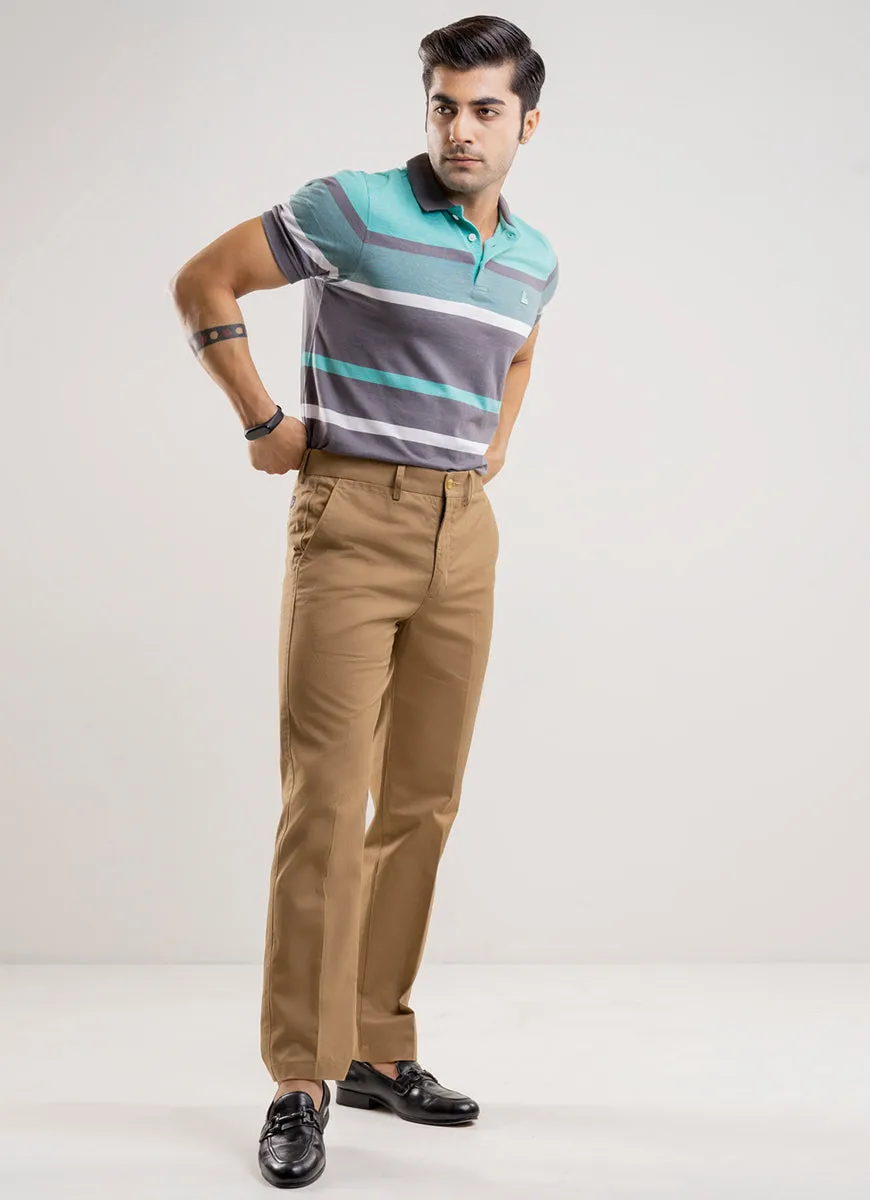 Plain Twill-Camel, Wrinkle Free, 100% Cotton, Semi Formal Trouser
