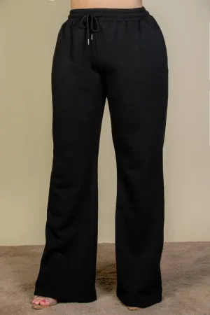 Plus Size Drawstring Waist Slant Pocket Sweatpants
