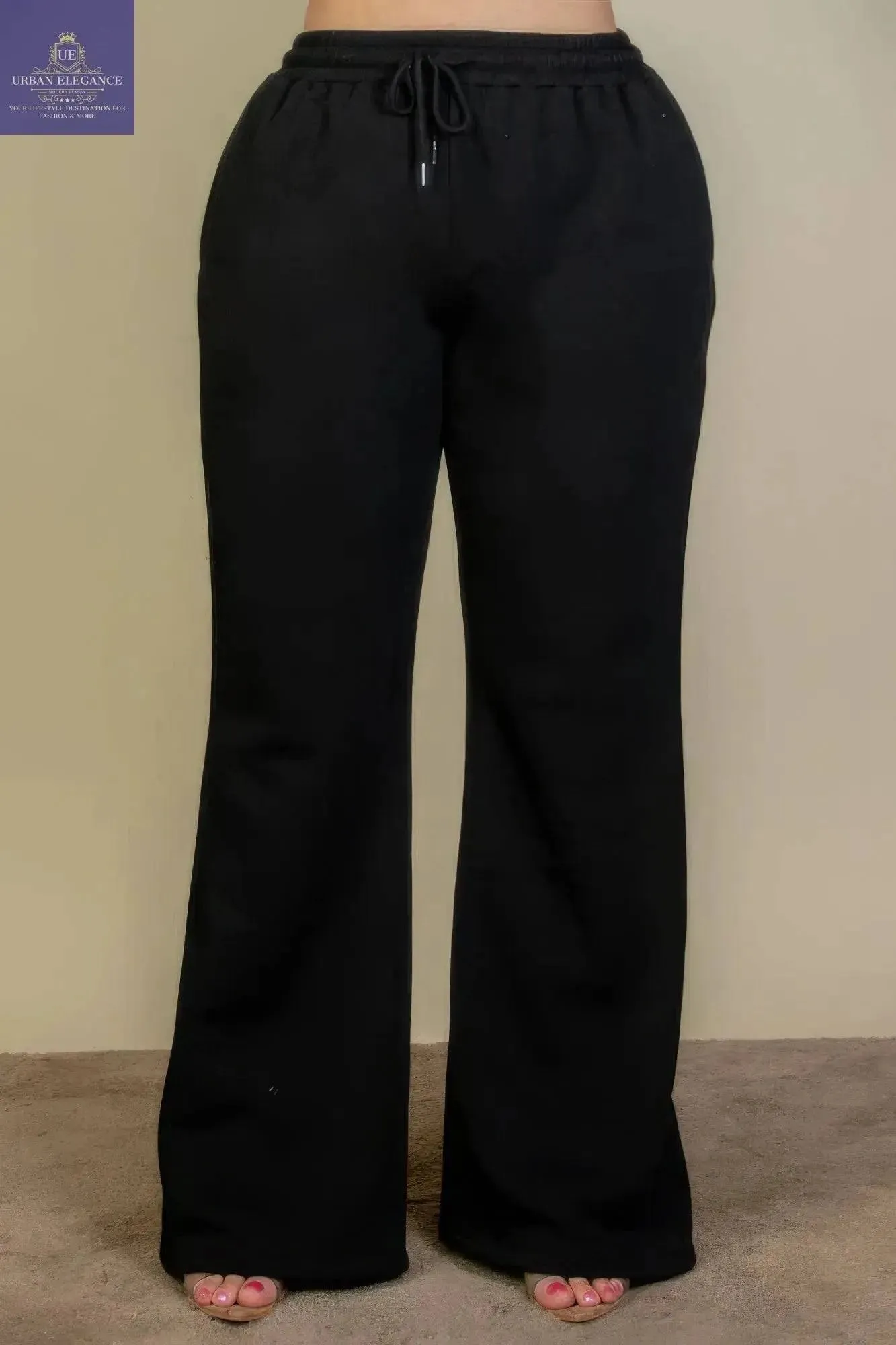 Plus Size Drawstring Waist Slant Pocket Sweatpants