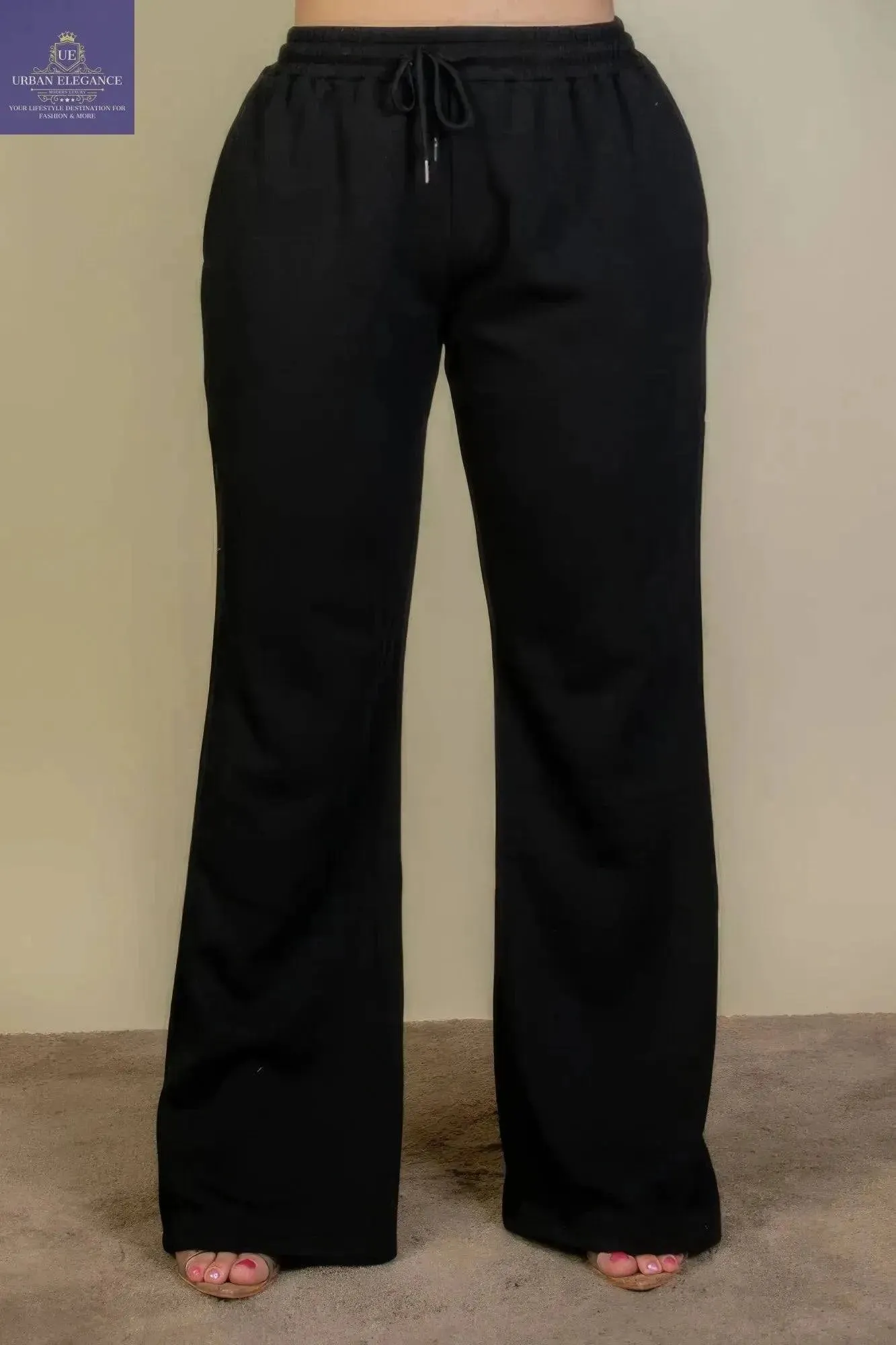Plus Size Drawstring Waist Slant Pocket Sweatpants