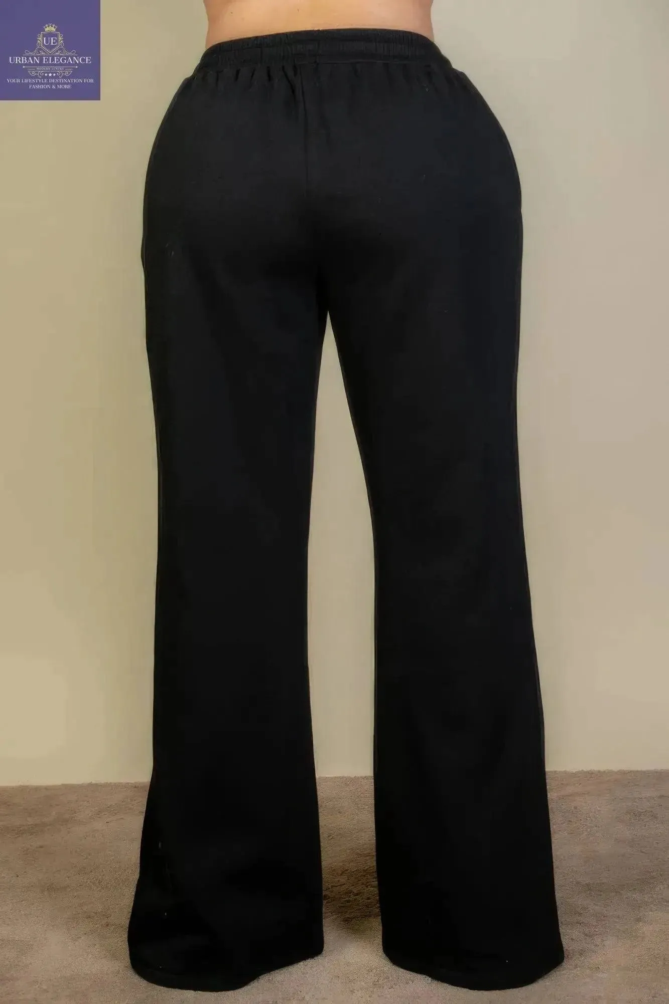 Plus Size Drawstring Waist Slant Pocket Sweatpants