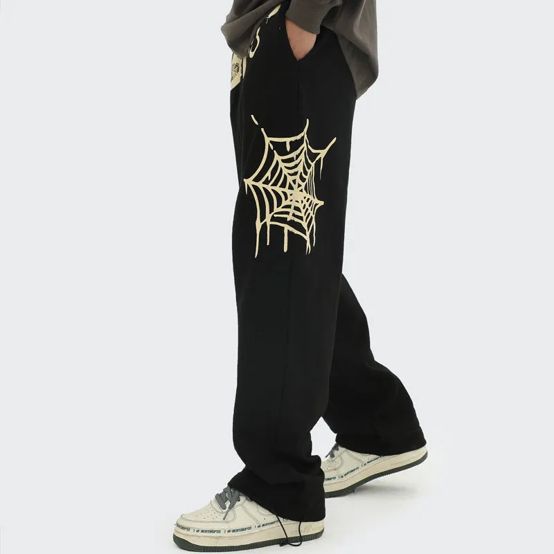 PopFlying Baggy Sweatpants Spider Web
