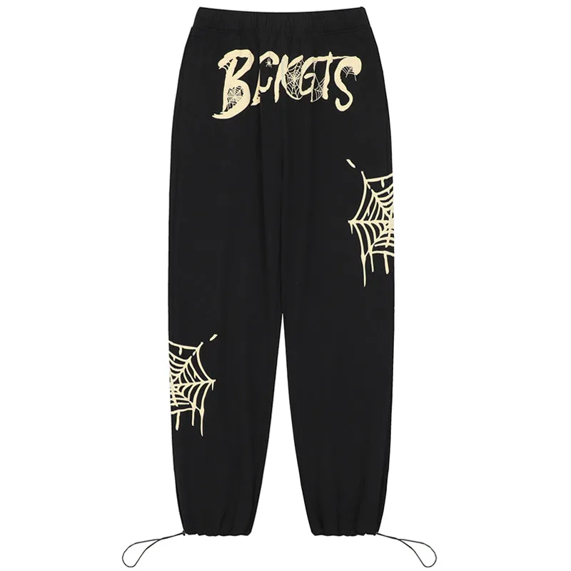 PopFlying Baggy Sweatpants Spider Web