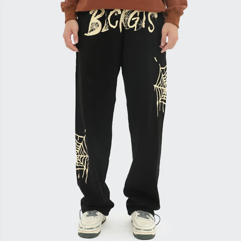 PopFlying Baggy Sweatpants Spider Web