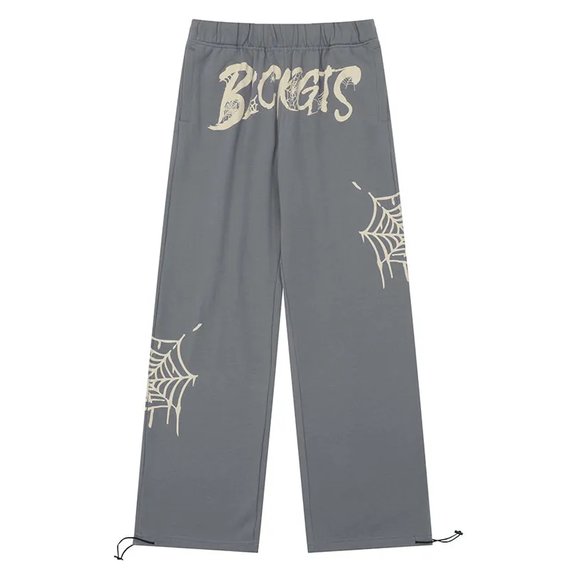 PopFlying Baggy Sweatpants Spider Web