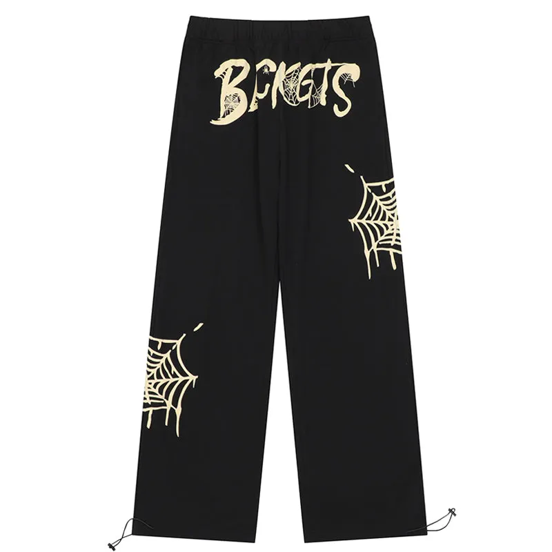 PopFlying Baggy Sweatpants Spider Web