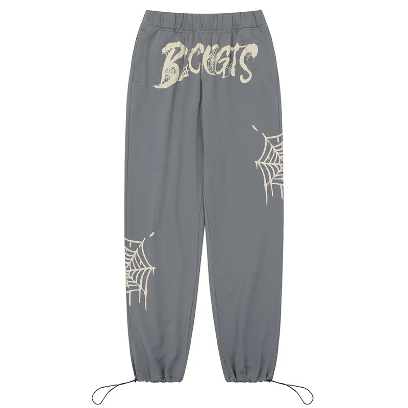 PopFlying Baggy Sweatpants Spider Web
