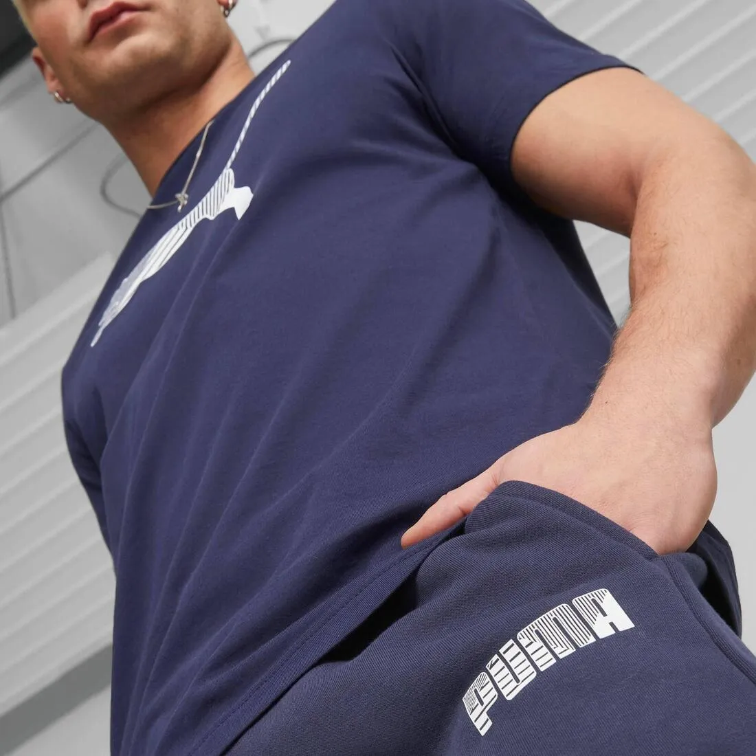 Puma Mass Merchants Men's Sweatpants FL - Navy