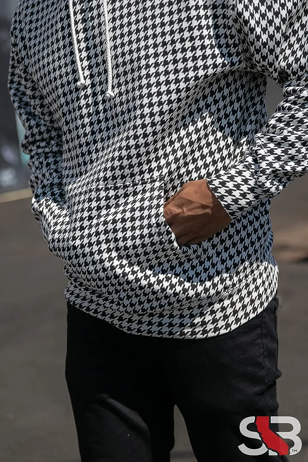 "Stay Stylish in the Modern Classic Houndstooth Hoodie"