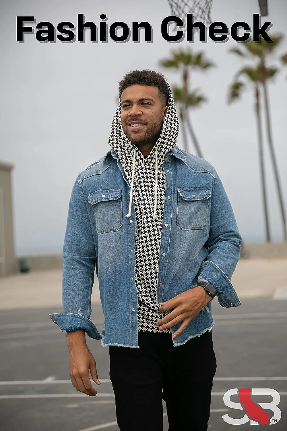 "Stay Stylish in the Modern Classic Houndstooth Hoodie"