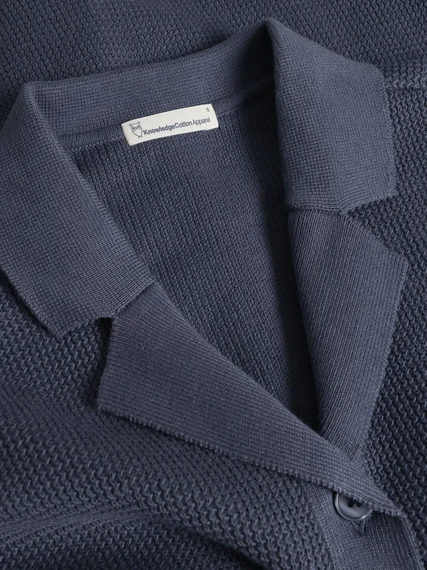 Racking Stitch Short Sleeved Shirt - Regenerative Organic Certified - GOTS/Vegan (Vintage Indigo)
