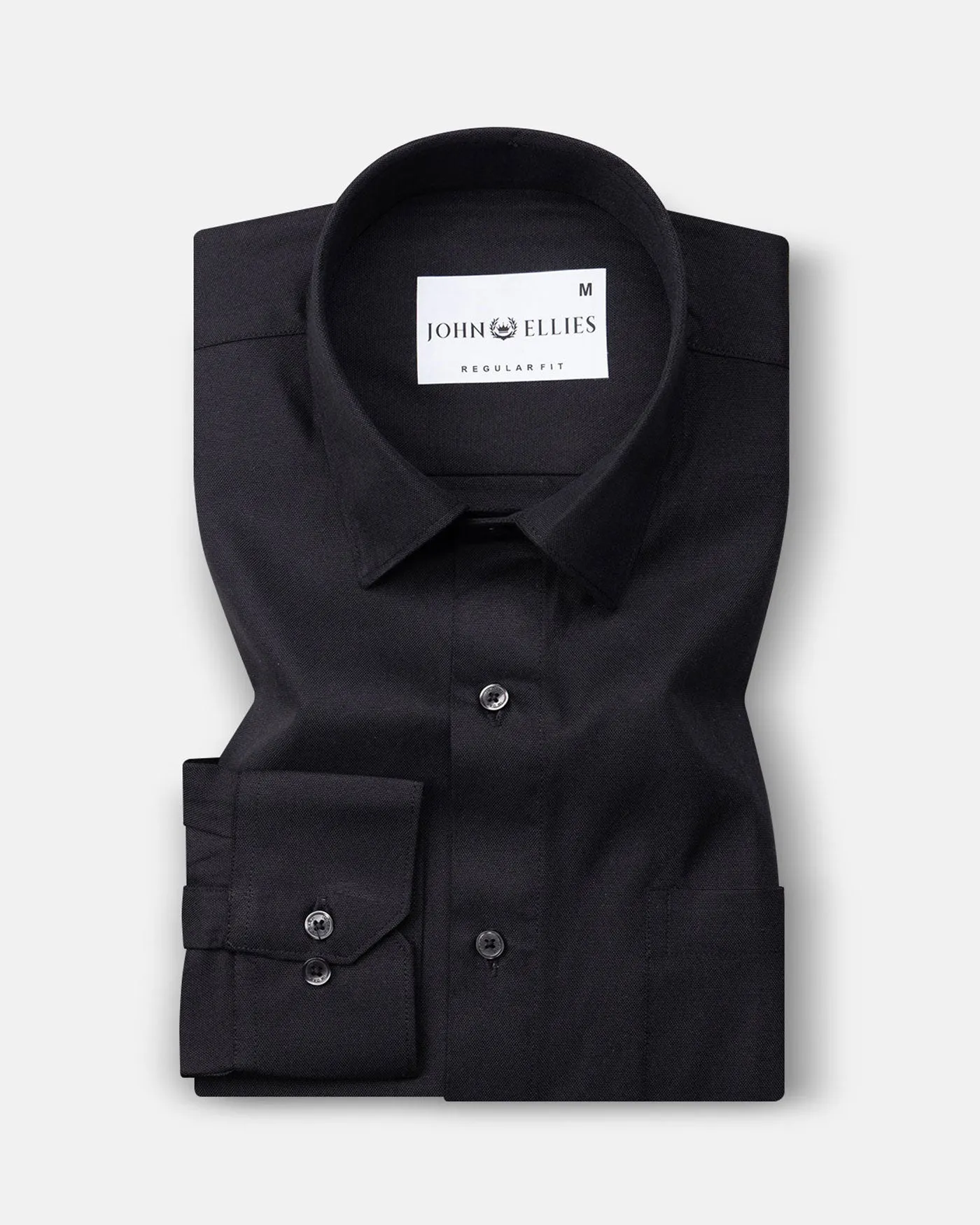 Renato Privilege Black Plain Oxford Cotton Shirt