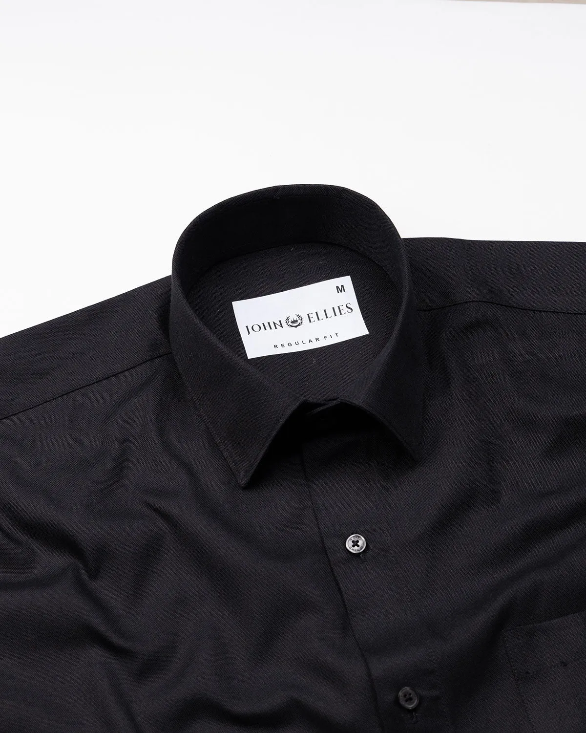 Renato Privilege Black Plain Oxford Cotton Shirt