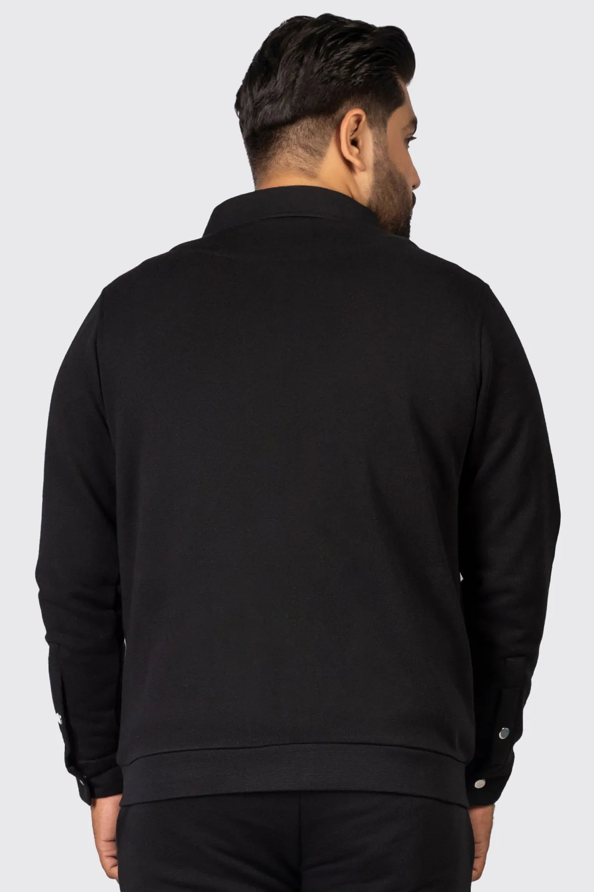 Sclothers Black Zipper Jacket (Plus Size) - W23 - MJ0015P