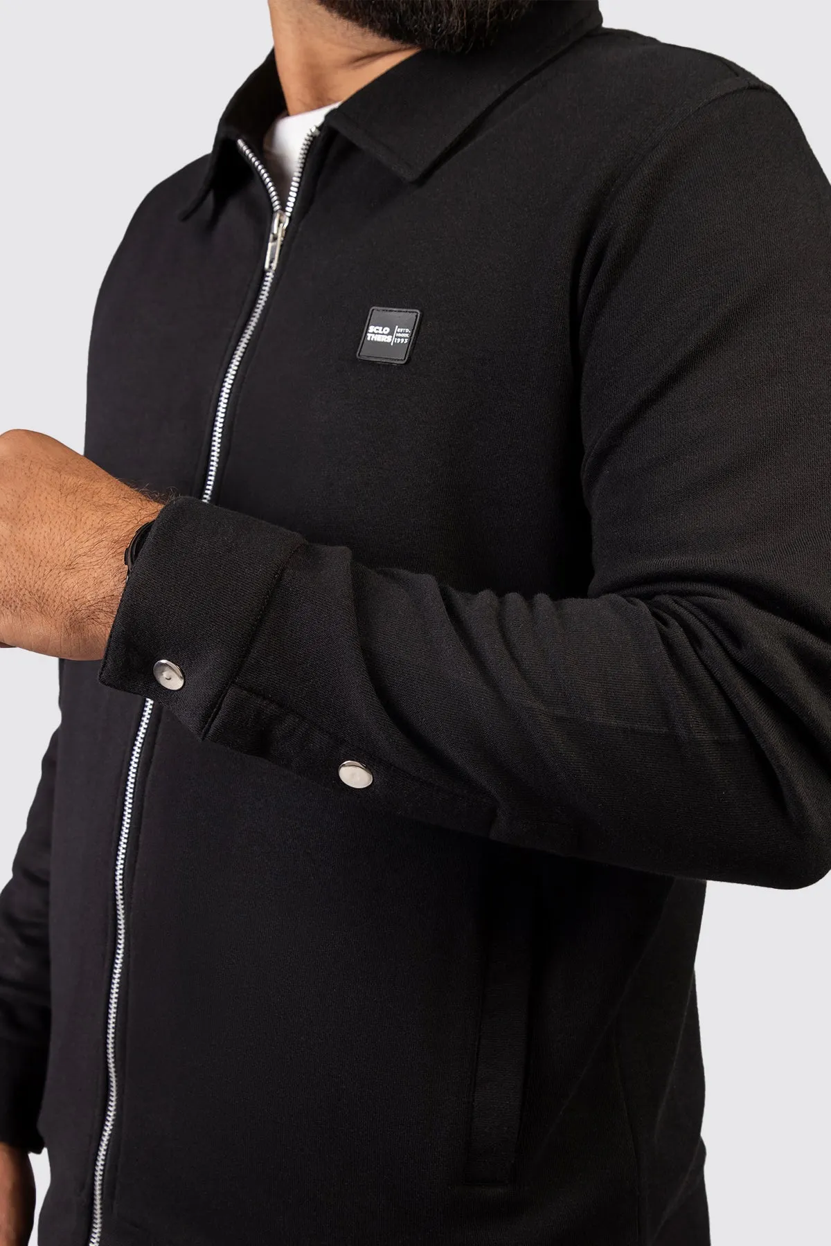 Sclothers Black Zipper Jacket (Plus Size) - W23 - MJ0015P