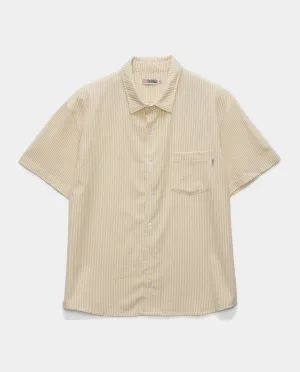 S/Double - Seersucker Summer Shirt - White/Tan