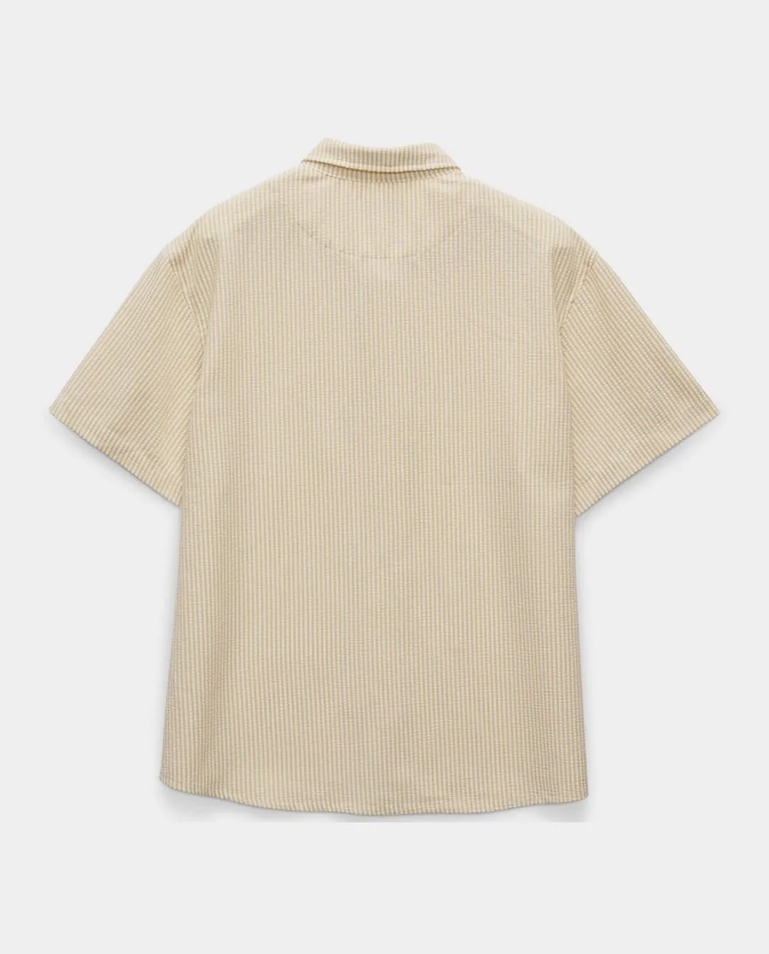 S/Double - Seersucker Summer Shirt - White/Tan