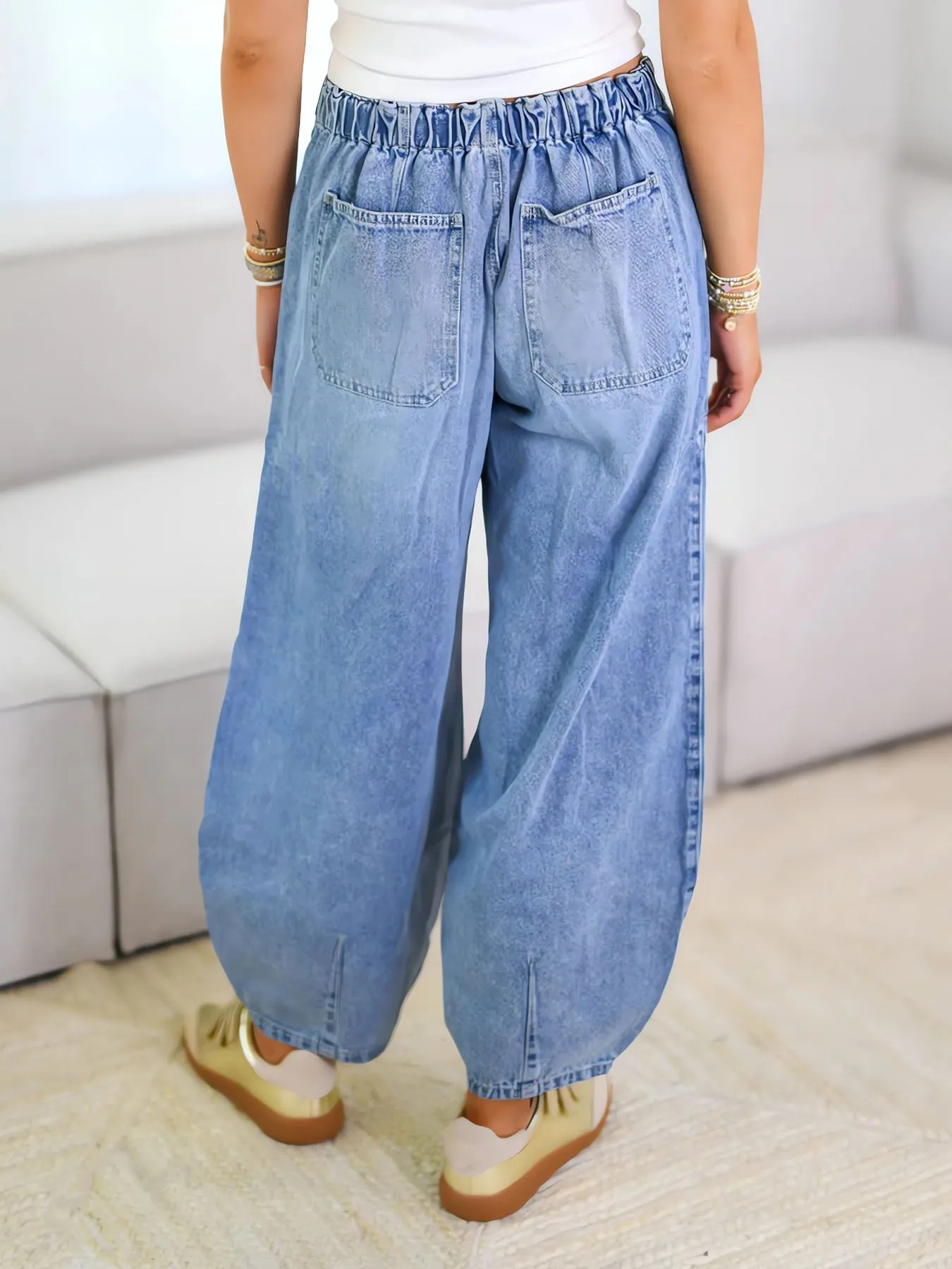 Self-tie Casual Loose Jeans