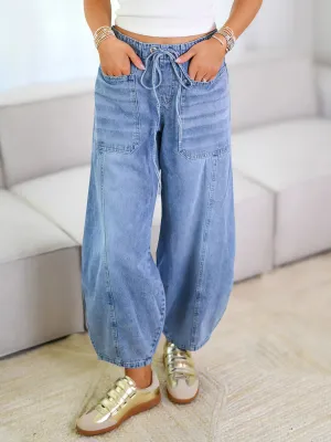 Self-tie Casual Loose Jeans