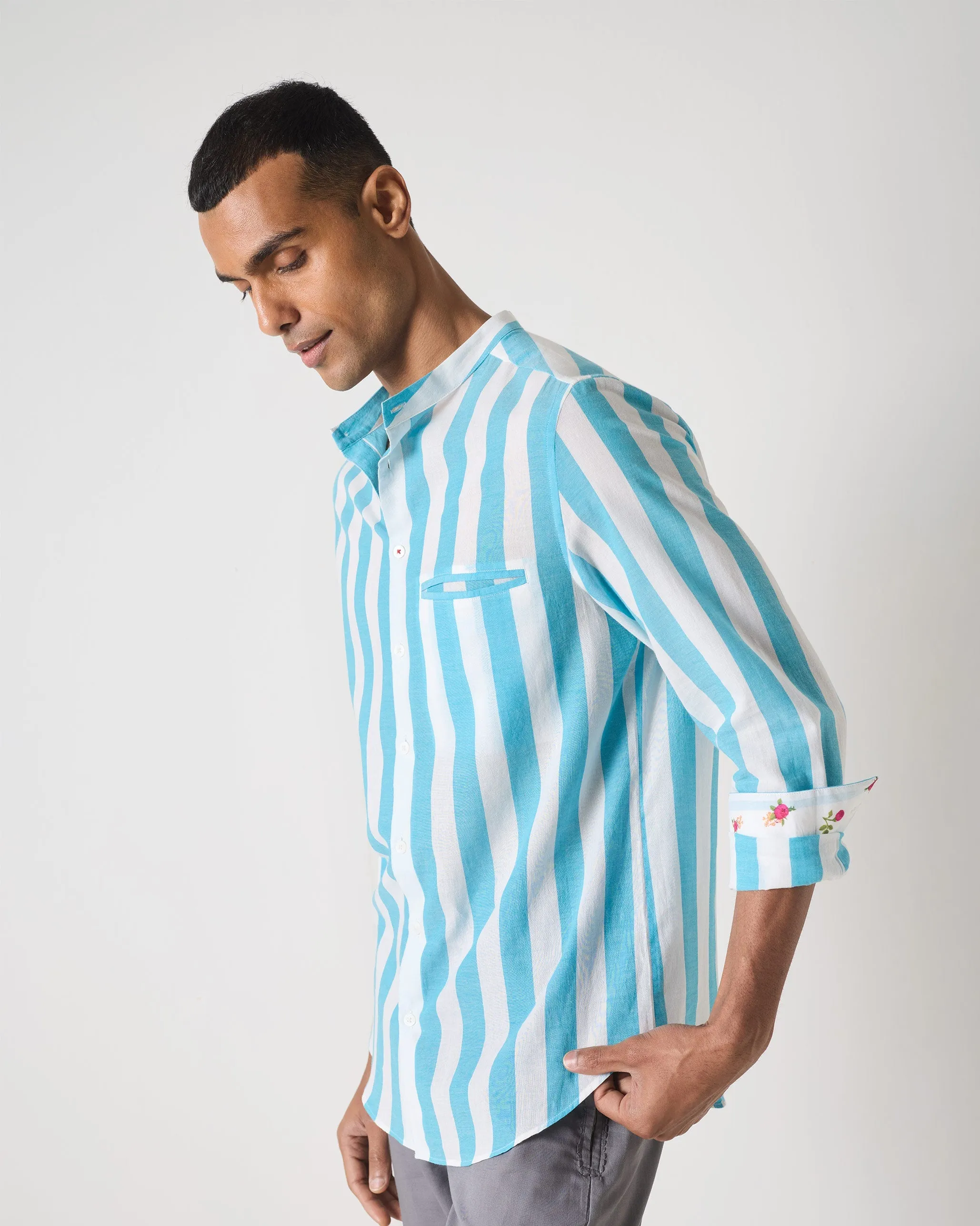Slim Fit Shirt - Blue Stripes