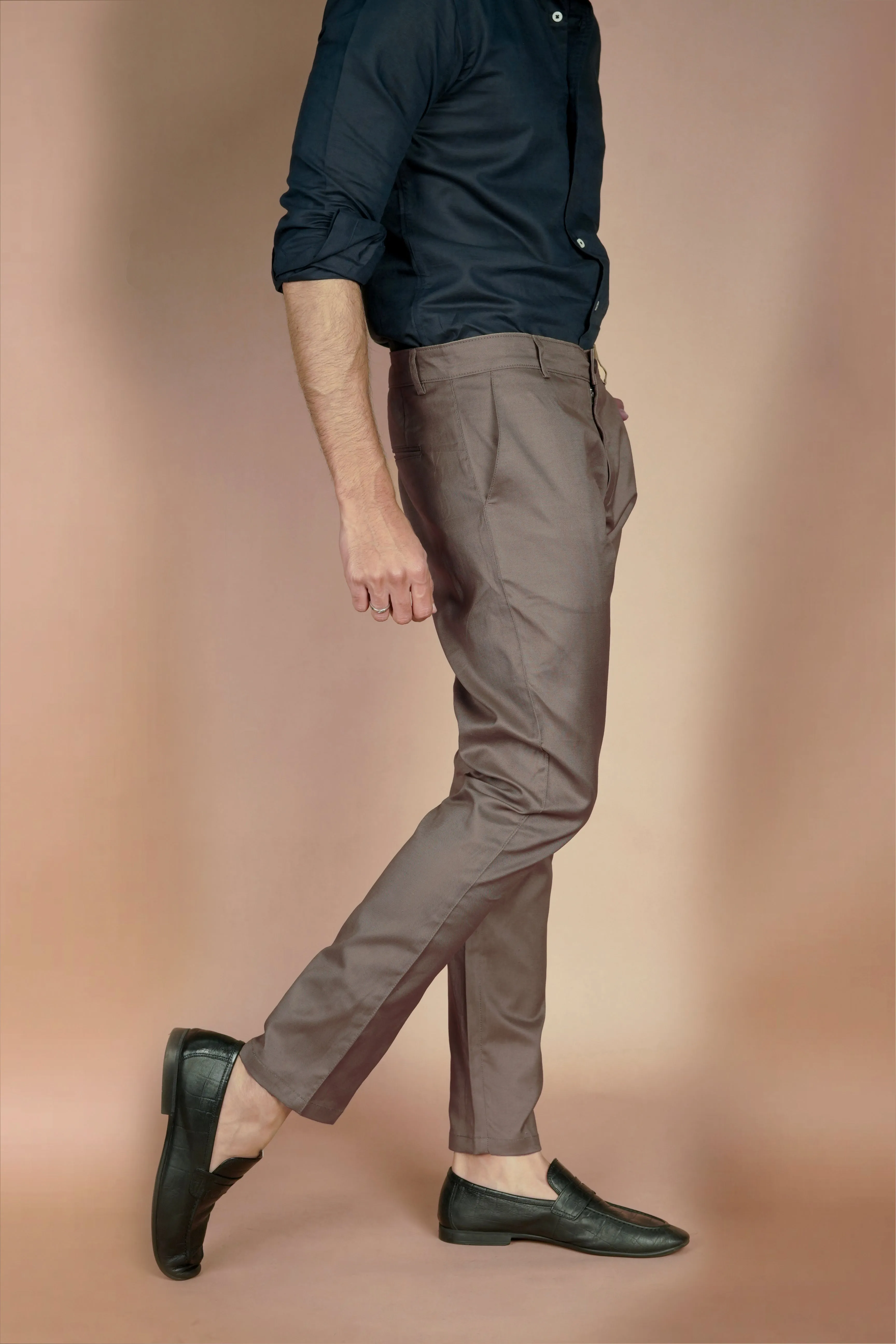 Stone Brown Linen Trousers