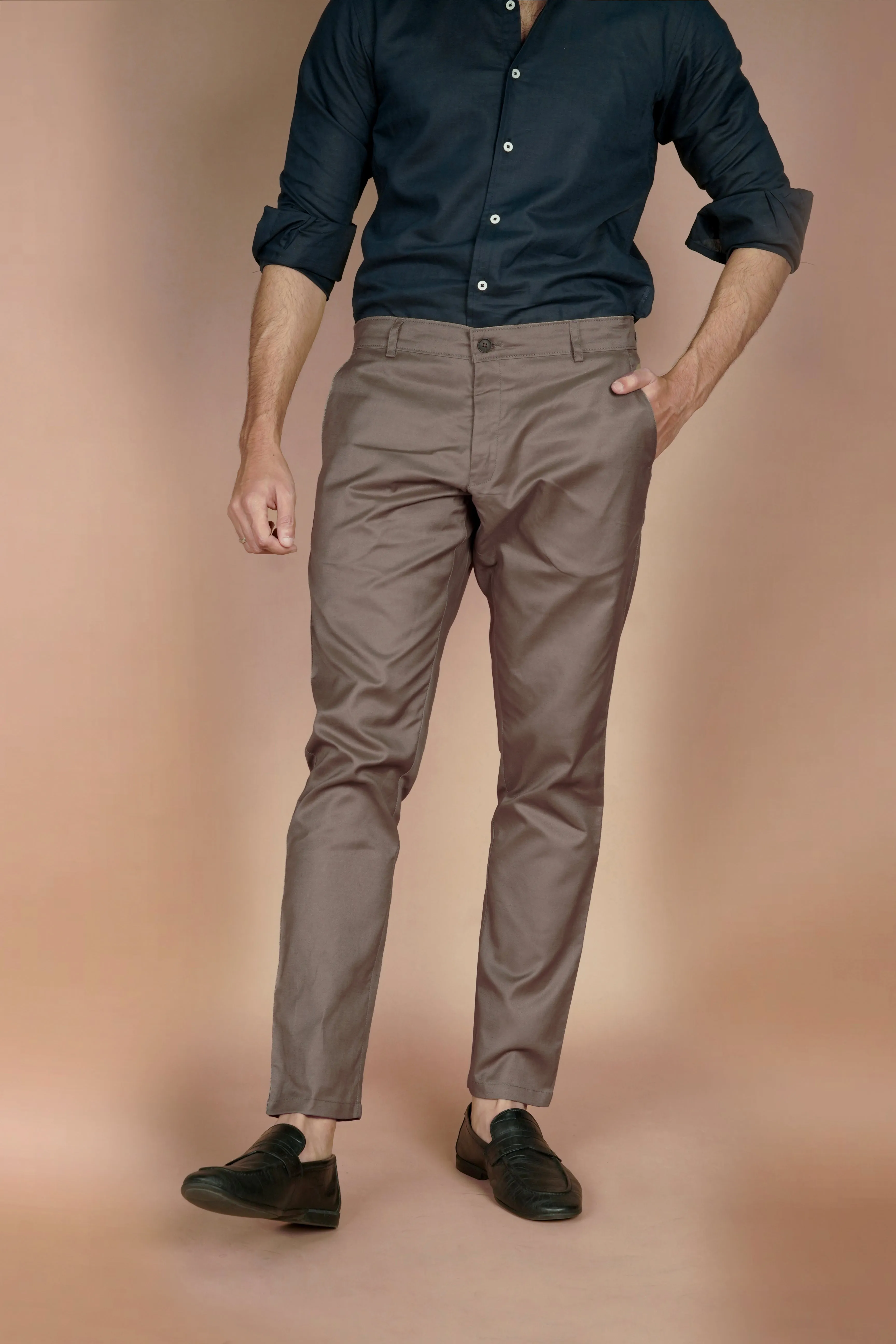 Stone Brown Linen Trousers