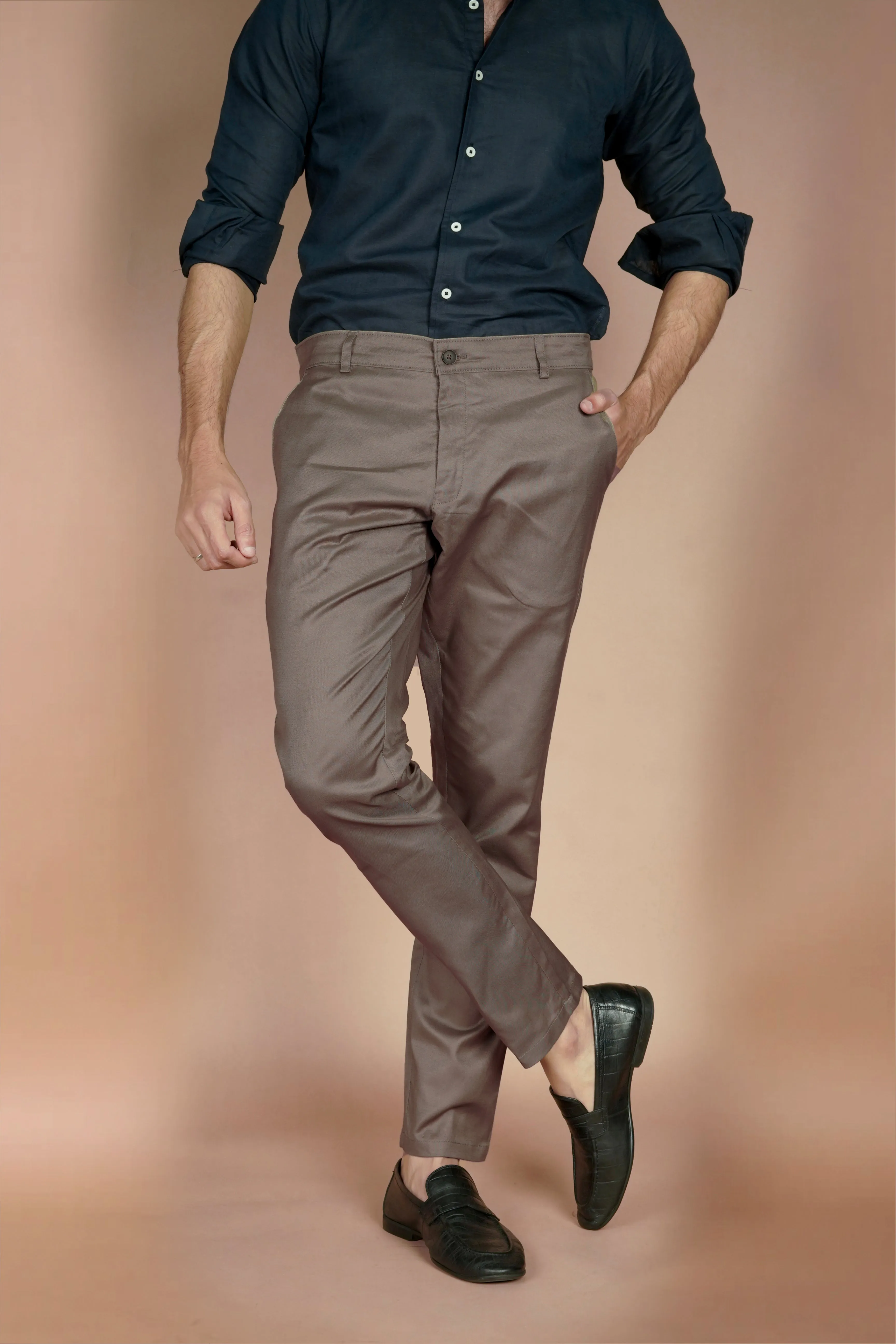 Stone Brown Linen Trousers