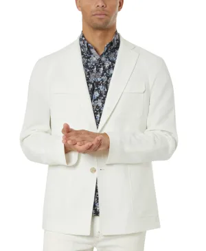 Tallia Mens Slim fit Sport Coat Blazer 38 S White Solid