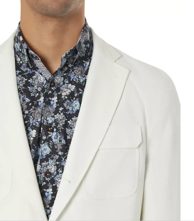 Tallia Mens Slim fit Sport Coat Blazer 38 S White Solid