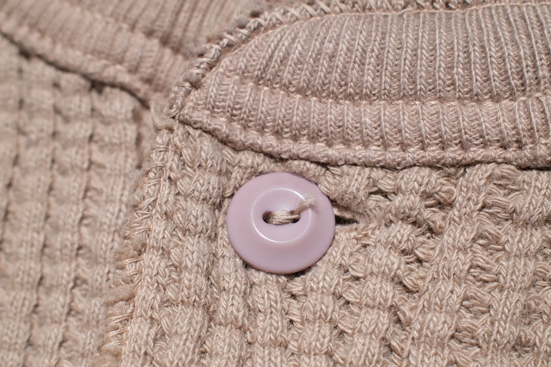 UES Ultra Heavyweight "Big Waffle" L/S Henley Thermal (Sand Beige)