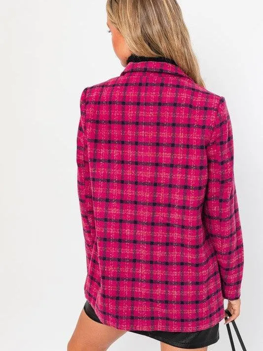 Ultimate Think Pink Plaid Blazer