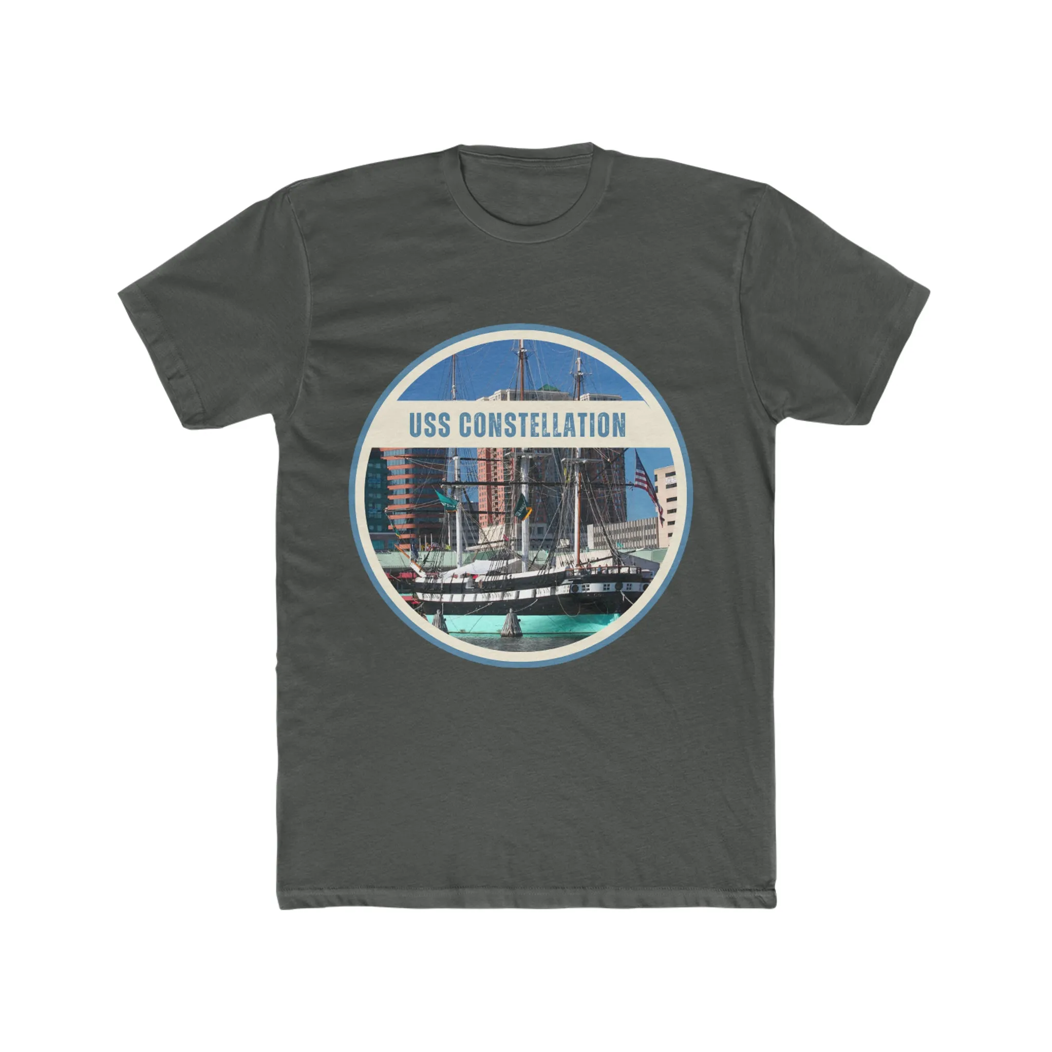 USS Constellation United States Ships POD Men's Cotton Crew Tee