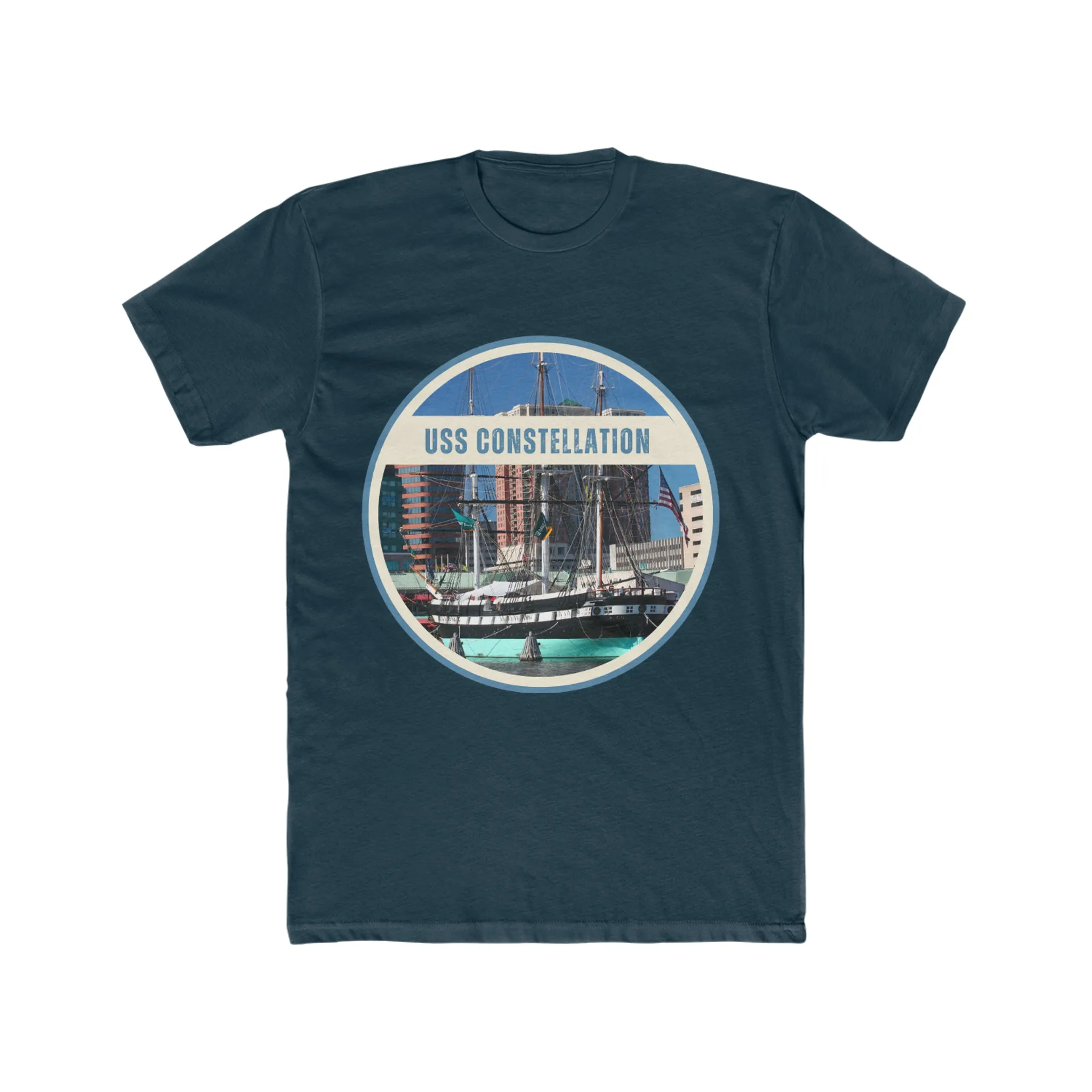 USS Constellation United States Ships POD Men's Cotton Crew Tee