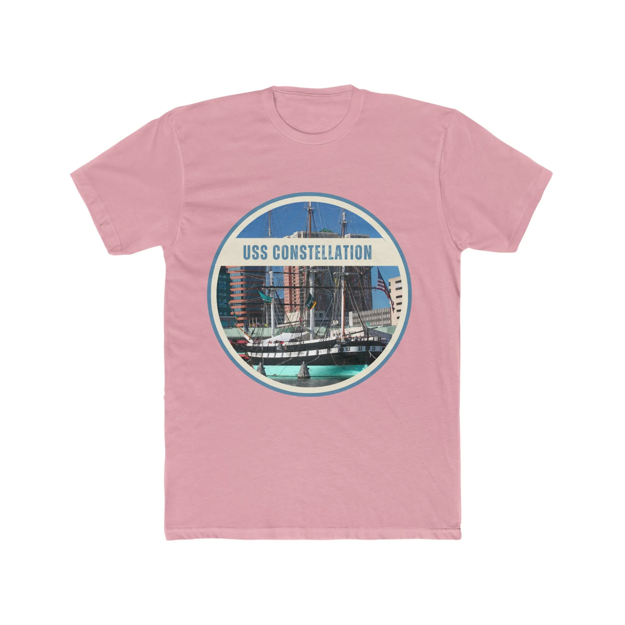 USS Constellation United States Ships POD Men's Cotton Crew Tee